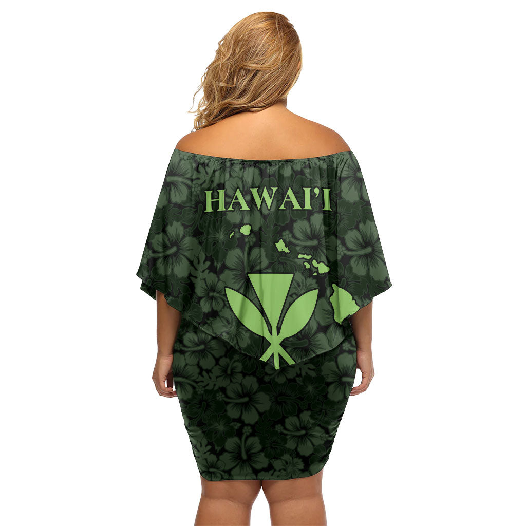 Hawaii Lei Kamehameha Family Matching Off Shoulder Short Dress and Hawaiian Shirt Oma'oma'o Seamless Pattern Hibiscus Flower LT9 - Polynesian Pride