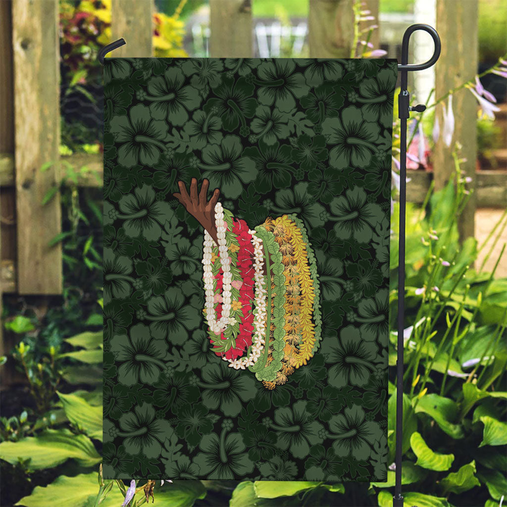 Hawaii Lei Kamehameha Garden Flag Oma'oma'o Seamless Pattern Hibiscus Flower