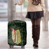 Hawaii Lei Kamehameha Luggage Cover Oma'oma'o Seamless Pattern Hibiscus Flower