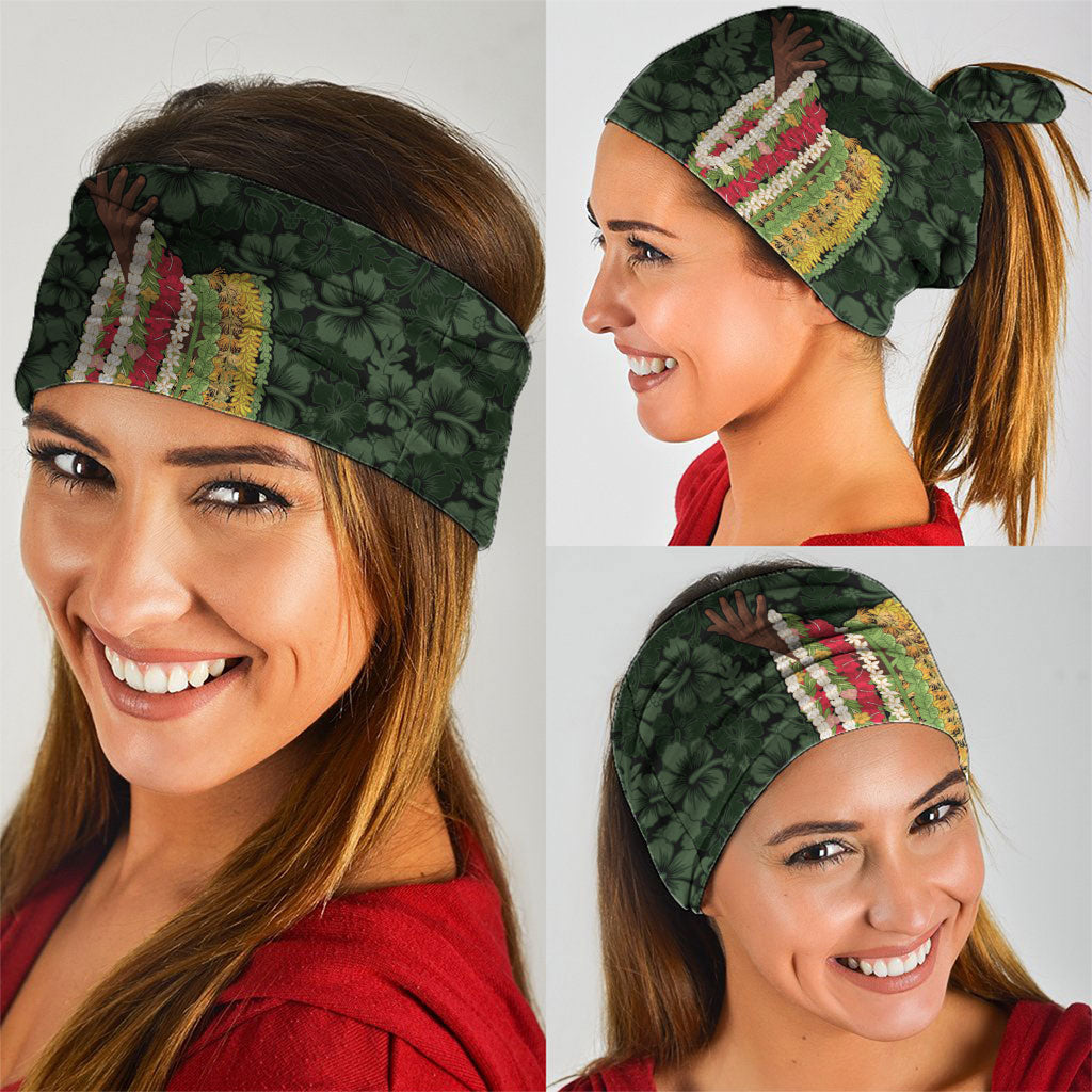 Hawaii Lei Kamehameha Neck Gaiter Oma'oma'o Seamless Pattern Hibiscus Flower