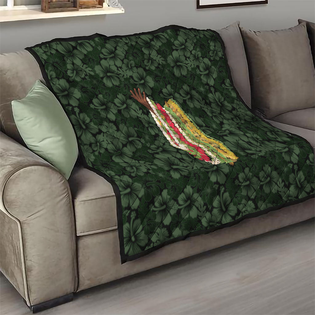 Hawaii Lei Kamehameha Quilt Oma'oma'o Seamless Pattern Hibiscus Flower