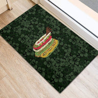Hawaii Lei Kamehameha Rubber Doormat Oma'oma'o Seamless Pattern Hibiscus Flower