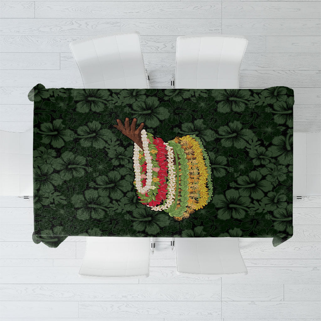 Hawaii Lei Kamehameha Tablecloth Oma'oma'o Seamless Pattern Hibiscus Flower