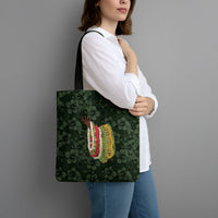 Hawaii Lei Kamehameha Tote Bag Oma'oma'o Seamless Pattern Hibiscus Flower
