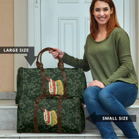 Hawaii Lei Kamehameha Travel Bag Oma'oma'o Seamless Pattern Hibiscus Flower