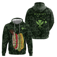 Hawaii Lei Kamehameha Zip Hoodie Oma'oma'o Seamless Pattern Hibiscus Flower