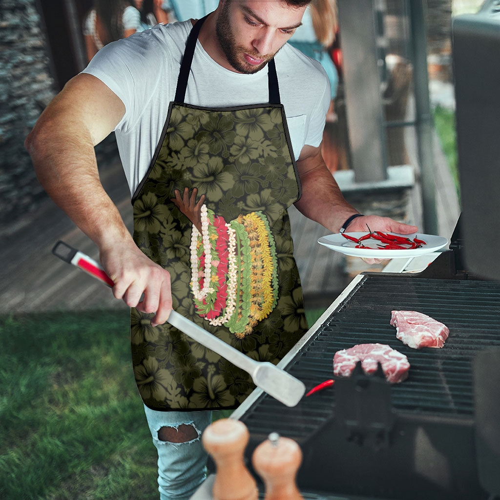 Hawaii Lei Kamehameha Apron Melemele Seamless Pattern Hibiscus Flower