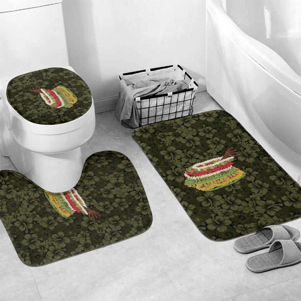 Hawaii Lei Kamehameha Bathroom Set Melemele Seamless Pattern Hibiscus Flower