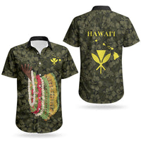 Hawaii Lei Kamehameha Couples Matching Off Shoulder Short Dress and Hawaiian Shirt Melemele Seamless Pattern Hibiscus Flower LT9 - Polynesian Pride