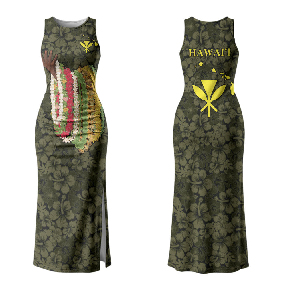 Hawaii Lei Kamehameha Couples Matching Tank Maxi Dress and Hawaiian Shirt Melemele Seamless Pattern Hibiscus Flower LT9 - Polynesian Pride