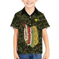 Hawaii Lei Kamehameha Family Matching Long Sleeve Bodycon Dress and Hawaiian Shirt Melemele Seamless Pattern Hibiscus Flower LT9 Son's Shirt Yellow - Polynesian Pride