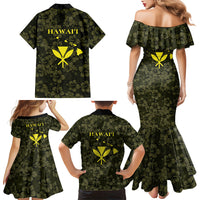 Hawaii Lei Kamehameha Family Matching Mermaid Dress and Hawaiian Shirt Melemele Seamless Pattern Hibiscus Flower LT9 - Polynesian Pride