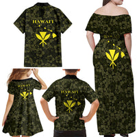 Hawaii Lei Kamehameha Family Matching Off Shoulder Maxi Dress and Hawaiian Shirt Melemele Seamless Pattern Hibiscus Flower LT9 - Polynesian Pride