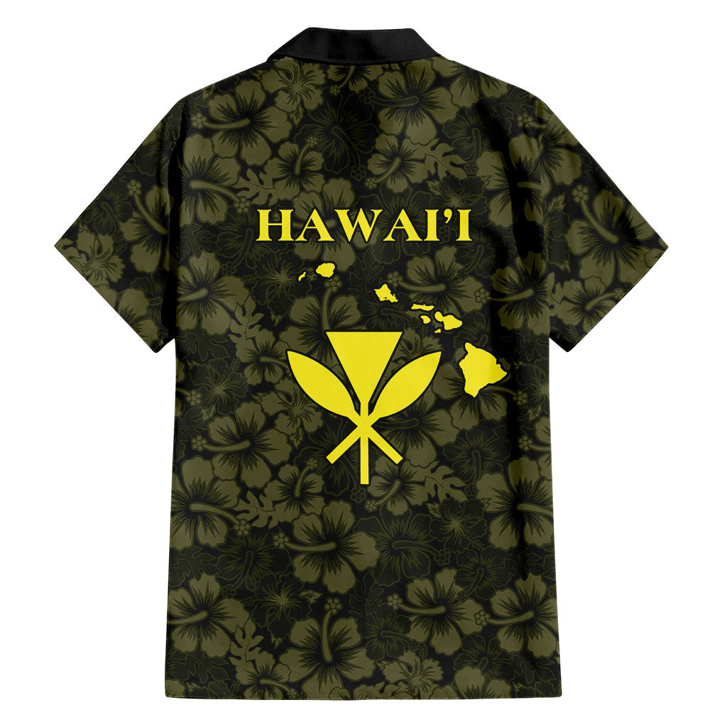 Hawaii Lei Kamehameha Family Matching Puletasi and Hawaiian Shirt Melemele Seamless Pattern Hibiscus Flower