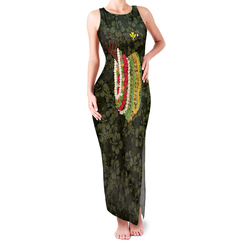 Hawaii Lei Kamehameha Family Matching Tank Maxi Dress and Hawaiian Shirt Melemele Seamless Pattern Hibiscus Flower LT9 Mom's Dress Yellow - Polynesian Pride