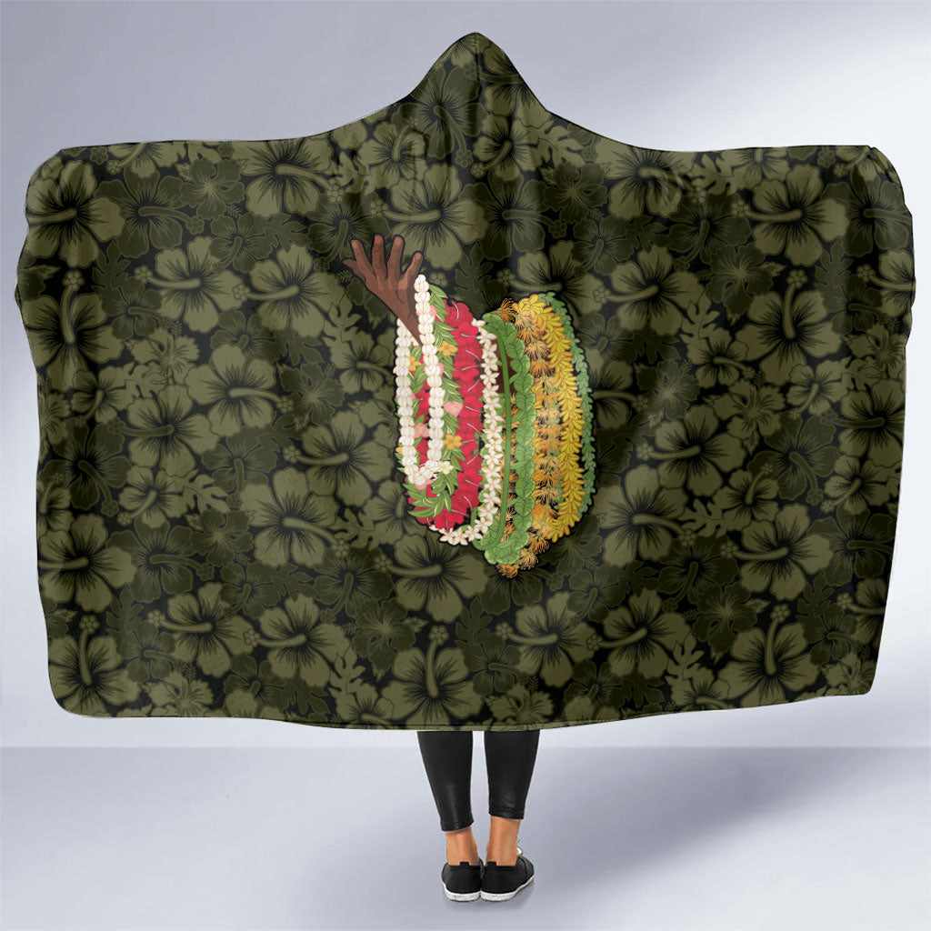 Hawaii Lei Kamehameha Hooded Blanket Melemele Seamless Pattern Hibiscus Flower