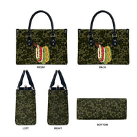 Hawaii Lei Kamehameha Leather Bag Melemele Seamless Pattern Hibiscus Flower