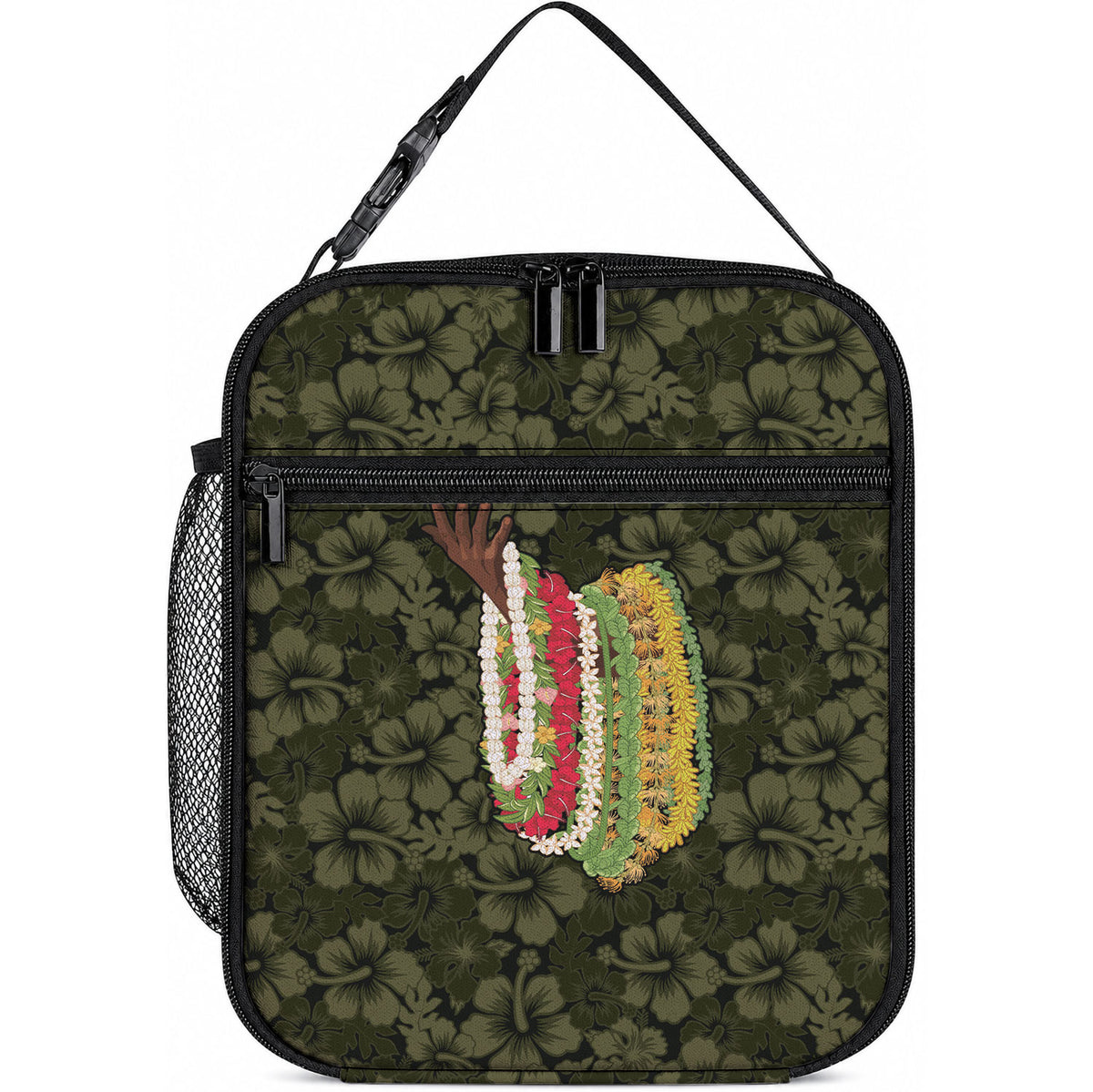 Hawaii Lei Kamehameha Lunch Bag Melemele Seamless Pattern Hibiscus Flower LT9 10.2 × 8.3 × 4.3 inch Yellow - Polynesian Pride