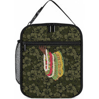 Hawaii Lei Kamehameha Lunch Bag Melemele Seamless Pattern Hibiscus Flower LT9 10.2 × 8.3 × 4.3 inch Yellow - Polynesian Pride