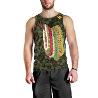 Hawaii Lei Kamehameha Men Tank Top Melemele Seamless Pattern Hibiscus Flower