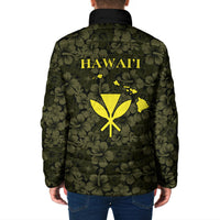 Hawaii Lei Kamehameha Padded Jacket Melemele Seamless Pattern Hibiscus Flower