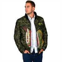 Hawaii Lei Kamehameha Padded Jacket Melemele Seamless Pattern Hibiscus Flower