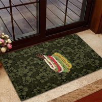 Hawaii Lei Kamehameha Rubber Doormat Melemele Seamless Pattern Hibiscus Flower