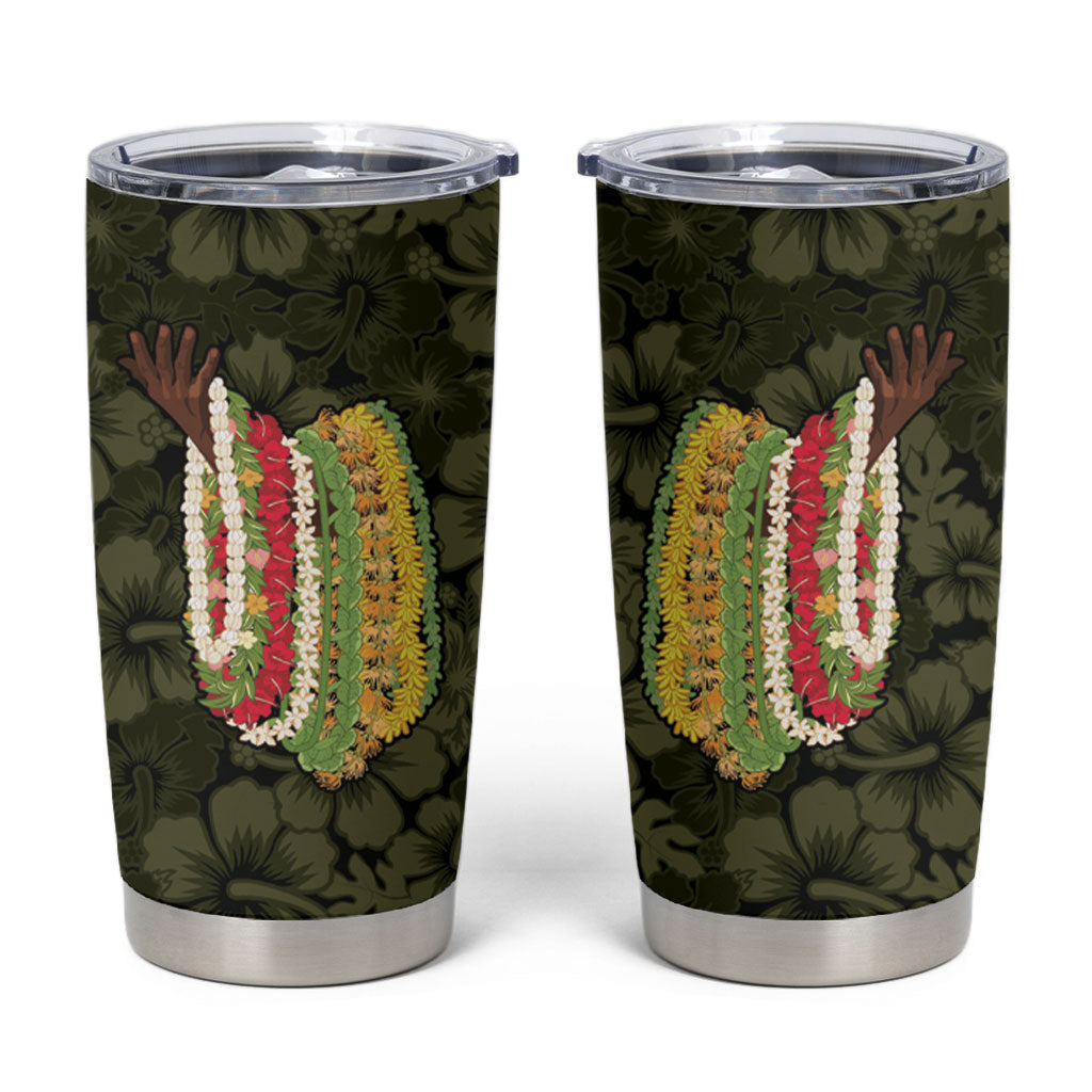 Hawaii Lei Kamehameha Tumbler Cup Melemele Seamless Pattern Hibiscus Flower LT9 Yellow - Polynesian Pride