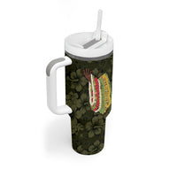 Hawaii Lei Kamehameha Tumbler With Handle Melemele Seamless Pattern Hibiscus Flower