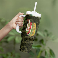 Hawaii Lei Kamehameha Tumbler With Handle Melemele Seamless Pattern Hibiscus Flower