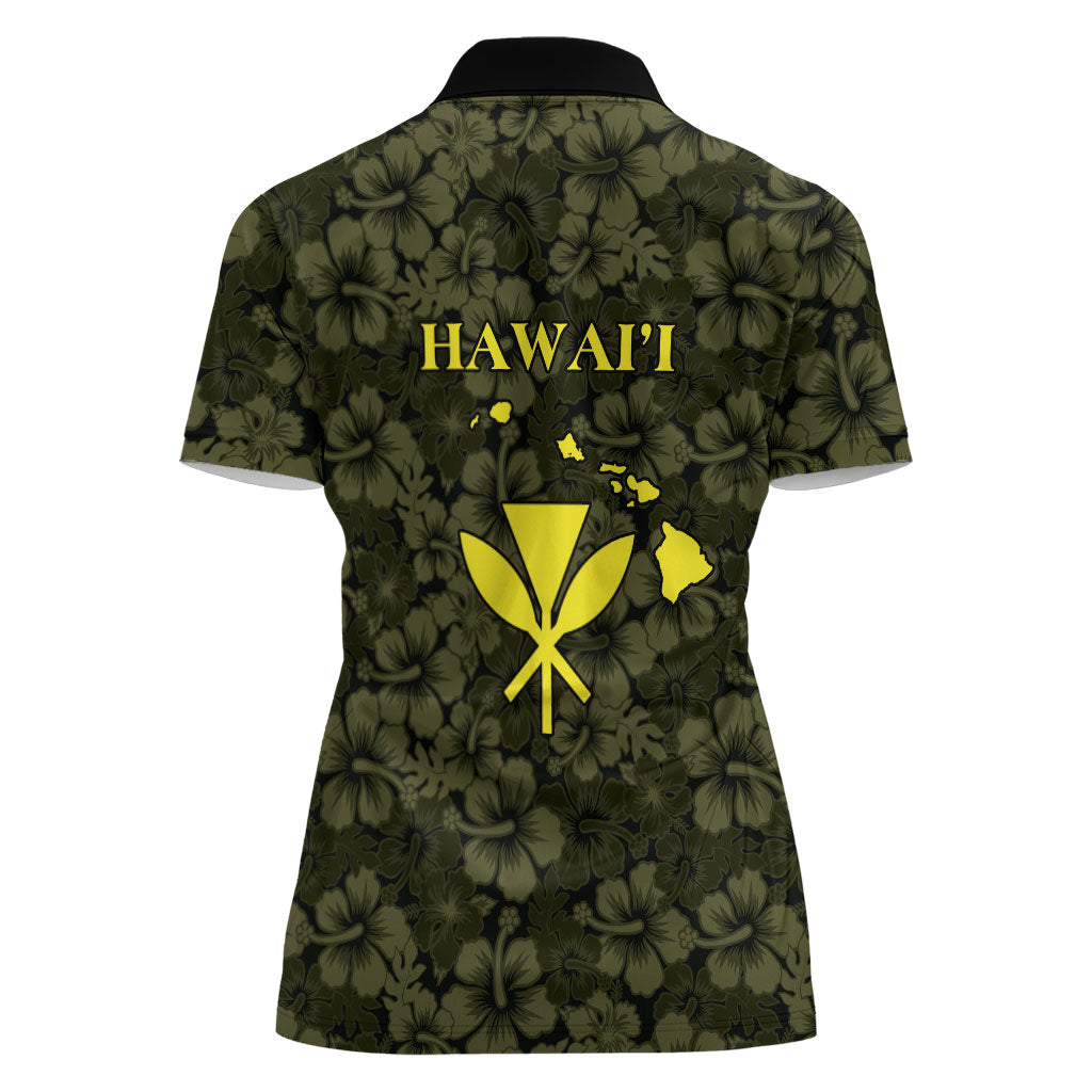 Hawaii Lei Kamehameha Women Polo Shirt Melemele Seamless Pattern Hibiscus Flower