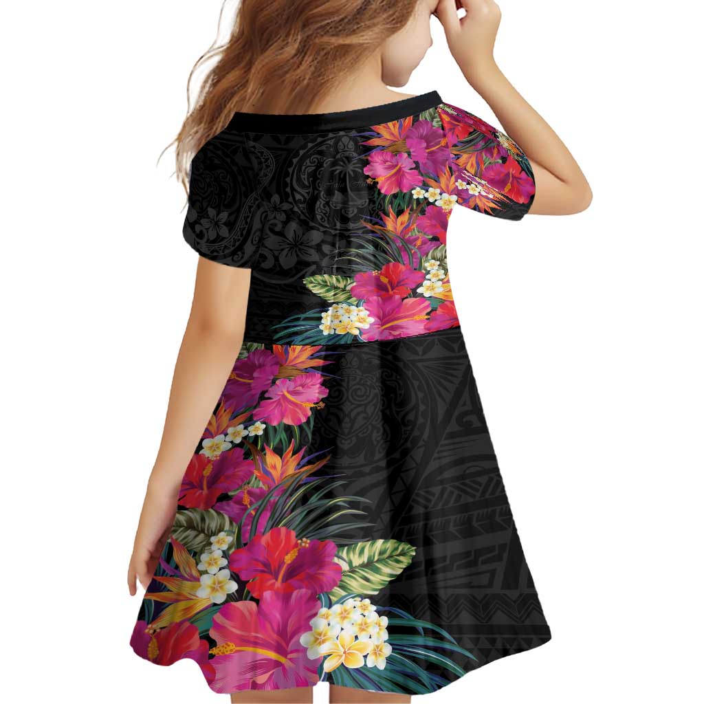 Hafa Adai Guam Family Matching Long Sleeve Bodycon Dress and Hawaiian Shirt Tropical Flowers Colorful Vibes LT9 - Polynesian Pride