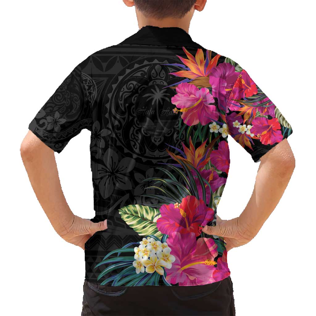 Hafa Adai Guam Family Matching Tank Maxi Dress and Hawaiian Shirt Tropical Flowers Colorful Vibes LT9 - Polynesian Pride