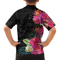 Hafa Adai Guam Kid Hawaiian Shirt Tropical Flowers Colorful Vibes