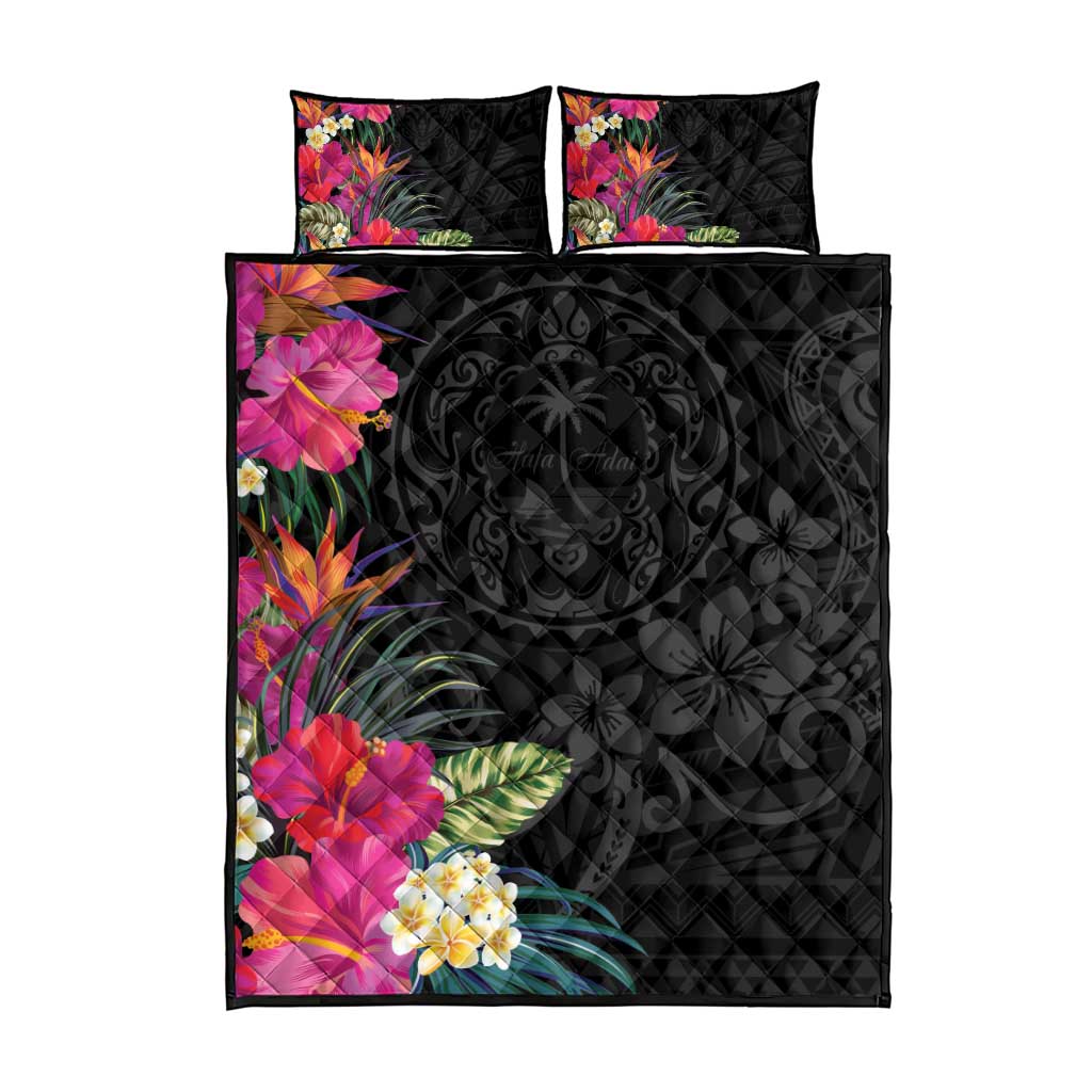 Hafa Adai Guam Quilt Bed Set Tropical Flowers Colorful Vibes