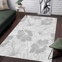 Samoa Lotu Tamaiti Area Rug White Sun Day Beauty Hibiscus Ver01 LT9 White - Polynesian Pride