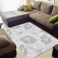 Samoa Lotu Tamaiti Area Rug White Sun Day Beauty Hibiscus Ver01 LT9 - Polynesian Pride