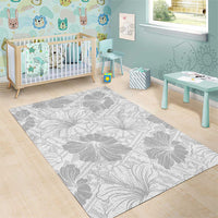 Samoa Lotu Tamaiti Area Rug White Sun Day Beauty Hibiscus Ver01 LT9 - Polynesian Pride