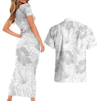 Samoa Lotu Tamaiti Couples Matching Short Sleeve Bodycon Dress and Hawaiian Shirt White Sun Day Beauty Hibiscus Ver01 LT9 - Polynesian Pride