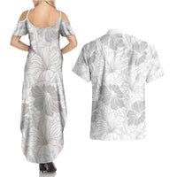 Samoa Lotu Tamaiti Couples Matching Summer Maxi Dress and Hawaiian Shirt White Sun Day Beauty Hibiscus Ver01 LT9 - Polynesian Pride