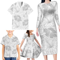 Samoa Lotu Tamaiti Family Matching Long Sleeve Bodycon Dress and Hawaiian Shirt White Sun Day Beauty Hibiscus Ver01 LT9 - Polynesian Pride