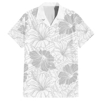 Samoa Lotu Tamaiti Family Matching Long Sleeve Bodycon Dress and Hawaiian Shirt White Sun Day Beauty Hibiscus Ver01 LT9 Dad's Shirt - Short Sleeve White - Polynesian Pride