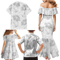 Samoa Lotu Tamaiti Family Matching Mermaid Dress and Hawaiian Shirt White Sun Day Beauty Hibiscus Ver01 LT9 - Polynesian Pride