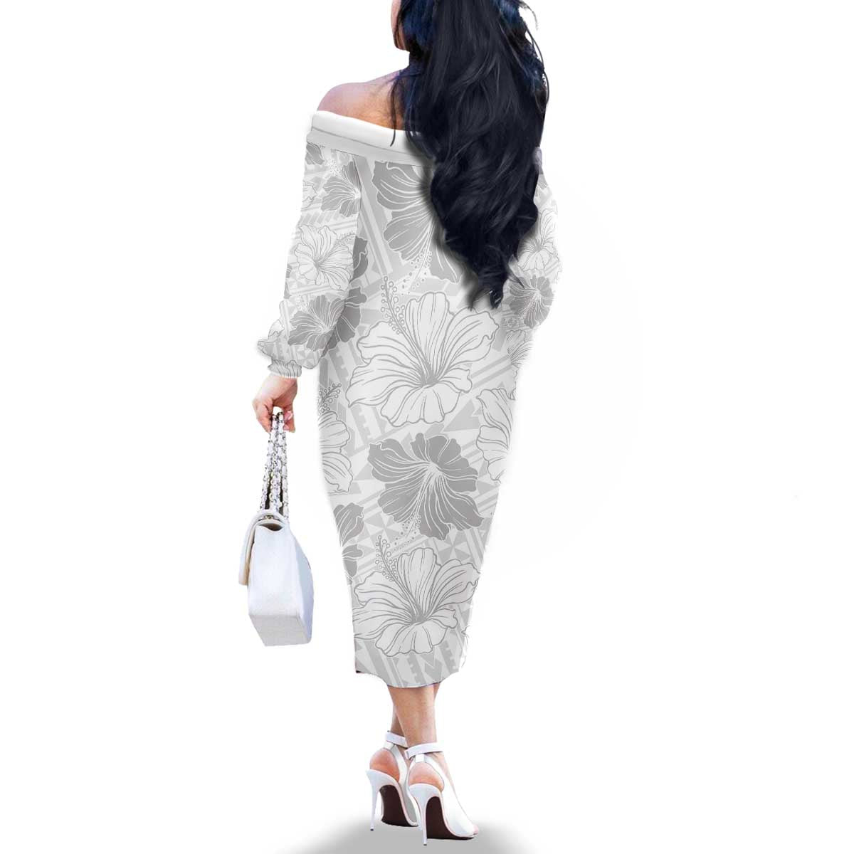Samoa Lotu Tamaiti Family Matching Off The Shoulder Long Sleeve Dress and Hawaiian Shirt White Sun Day Beauty Hibiscus Ver01 LT9 - Polynesian Pride