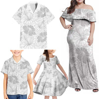 Samoa Lotu Tamaiti Family Matching Off Shoulder Maxi Dress and Hawaiian Shirt White Sun Day Beauty Hibiscus Ver01 LT9 - Polynesian Pride