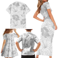Samoa Lotu Tamaiti Family Matching Short Sleeve Bodycon Dress and Hawaiian Shirt White Sun Day Beauty Hibiscus Ver01 LT9 - Polynesian Pride