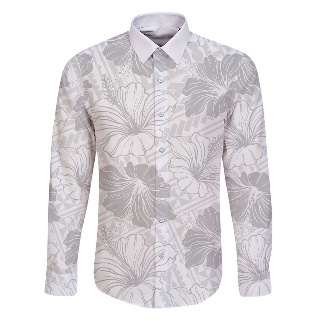 Samoa Lotu Tamaiti Family Matching Short Sleeve Bodycon Dress and Hawaiian Shirt White Sun Day Beauty Hibiscus Ver01 LT9 Dad's Shirt - Long Sleeve White - Polynesian Pride