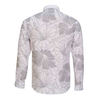 Samoa Lotu Tamaiti Long Sleeve Button Shirt White Sun Day Beauty Hibiscus Ver01