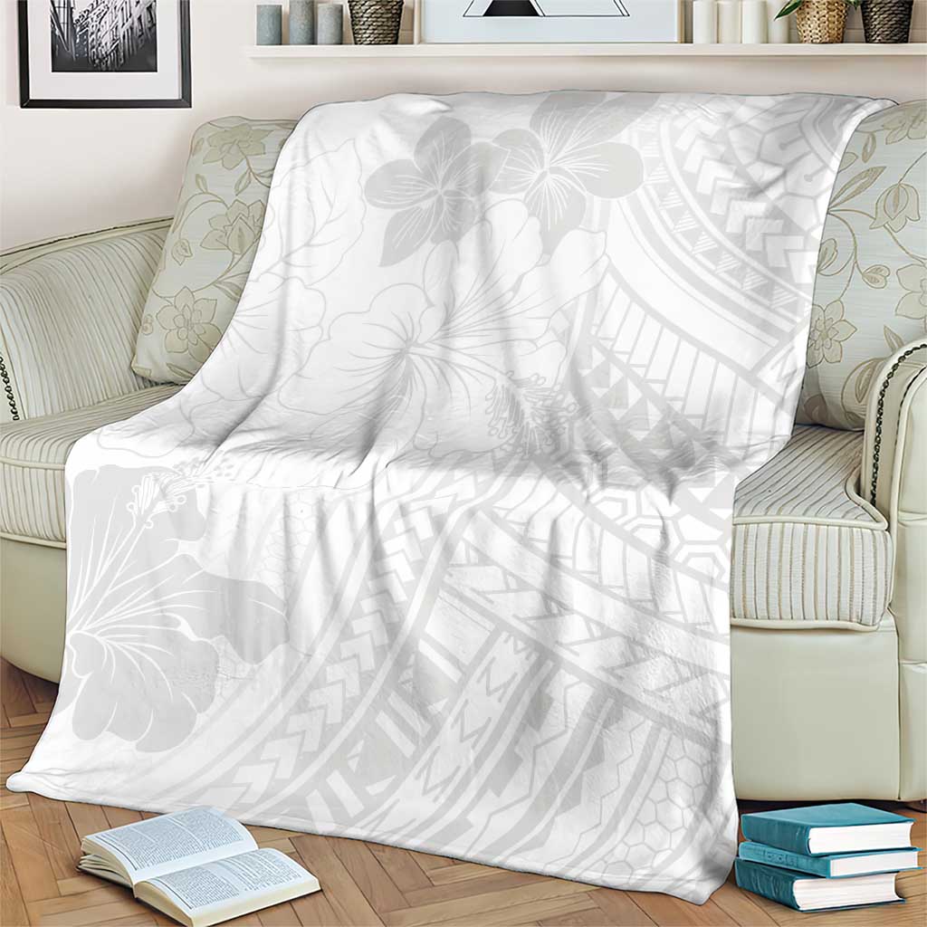 Samoa Lotu Tamaiti Blanket White Sun Day Beauty Hibiscus Ver02