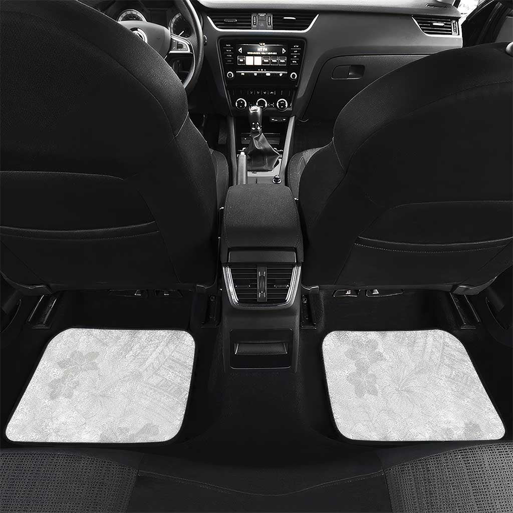 Samoa Lotu Tamaiti Car Mats White Sun Day Beauty Hibiscus Ver02 LT9 Set 2pcs - Back White - Polynesian Pride